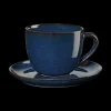cappuccinotasse mit unterteller, midnight blue