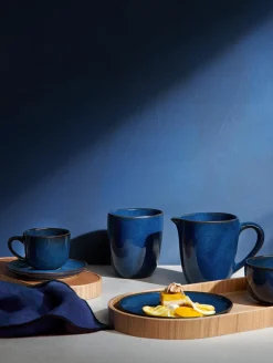 cappuccinotasse mit unterteller, midnight blue