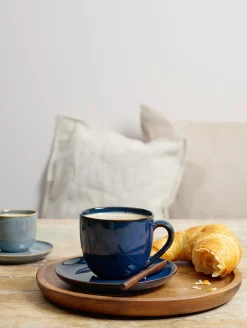 cappuccinotasse mit unterteller, midnight blue