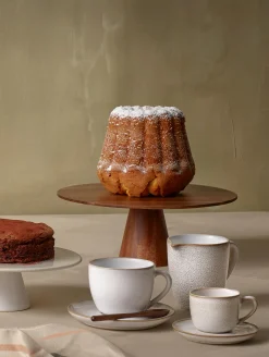 espressotasse mit unterteller, sand