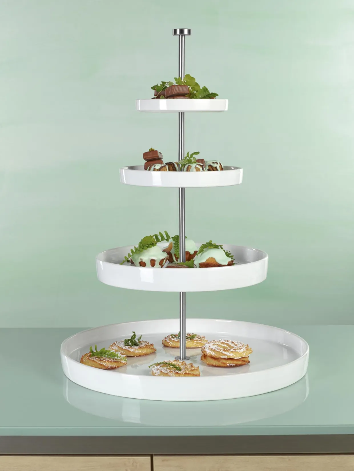 etagere, 4 stufig, weiß