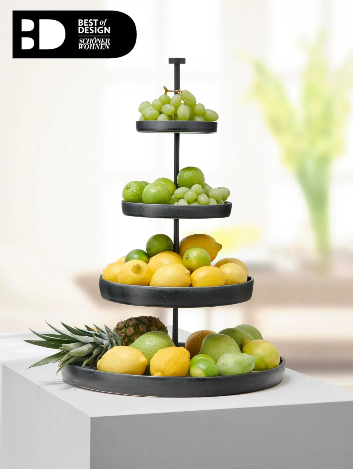 etagere, 4-stufig, black iron