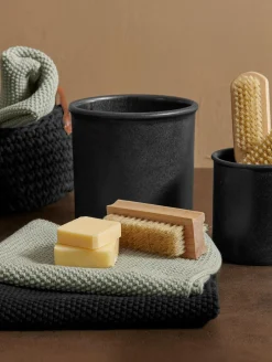 geschirrtuch gestrickt, schwarz