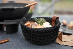 häkelkorb, schwarz, m