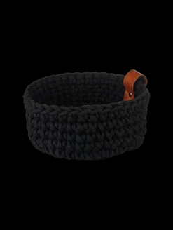 häkelkorb, schwarz, s