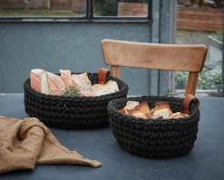 häkelkorb, schwarz, s