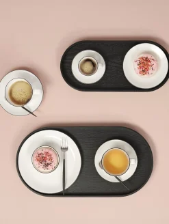 kaffeetasse mit unterteller, ligne noire