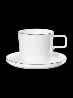 kaffeetasse mit unterteller, ligne noire