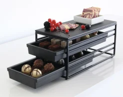 metalldisplay zum herausziehen, rechteckig