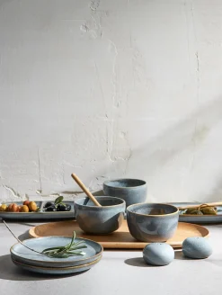 ovaler aperitifteller, 2-geteilt, denim