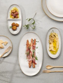 ovaler aperitifteller, sand