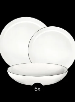 starterset à table ligne noire 18-teilig