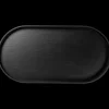 tablett, oval, schwarz, l