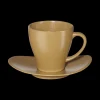 tasse mit unterteller, ocra