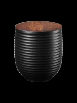 teedose, black mit holzdeckel