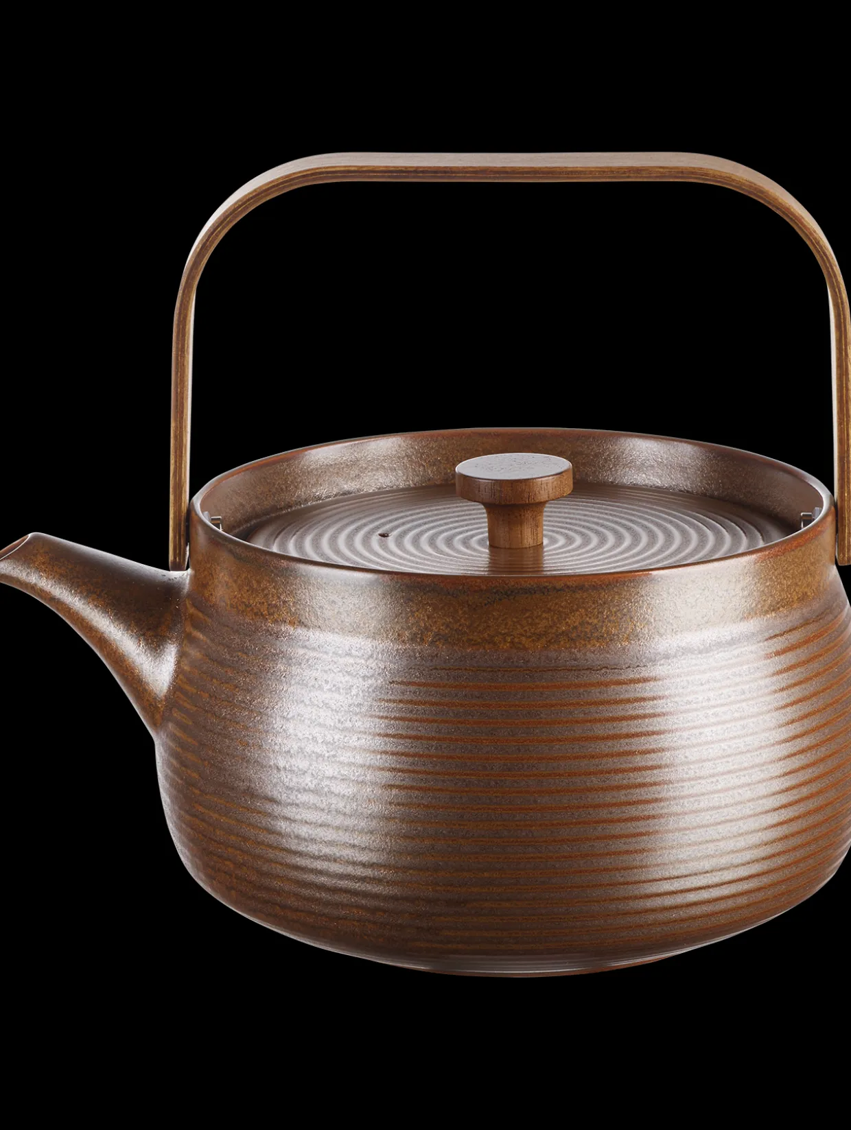 teekanne mit Holzgriff, brown