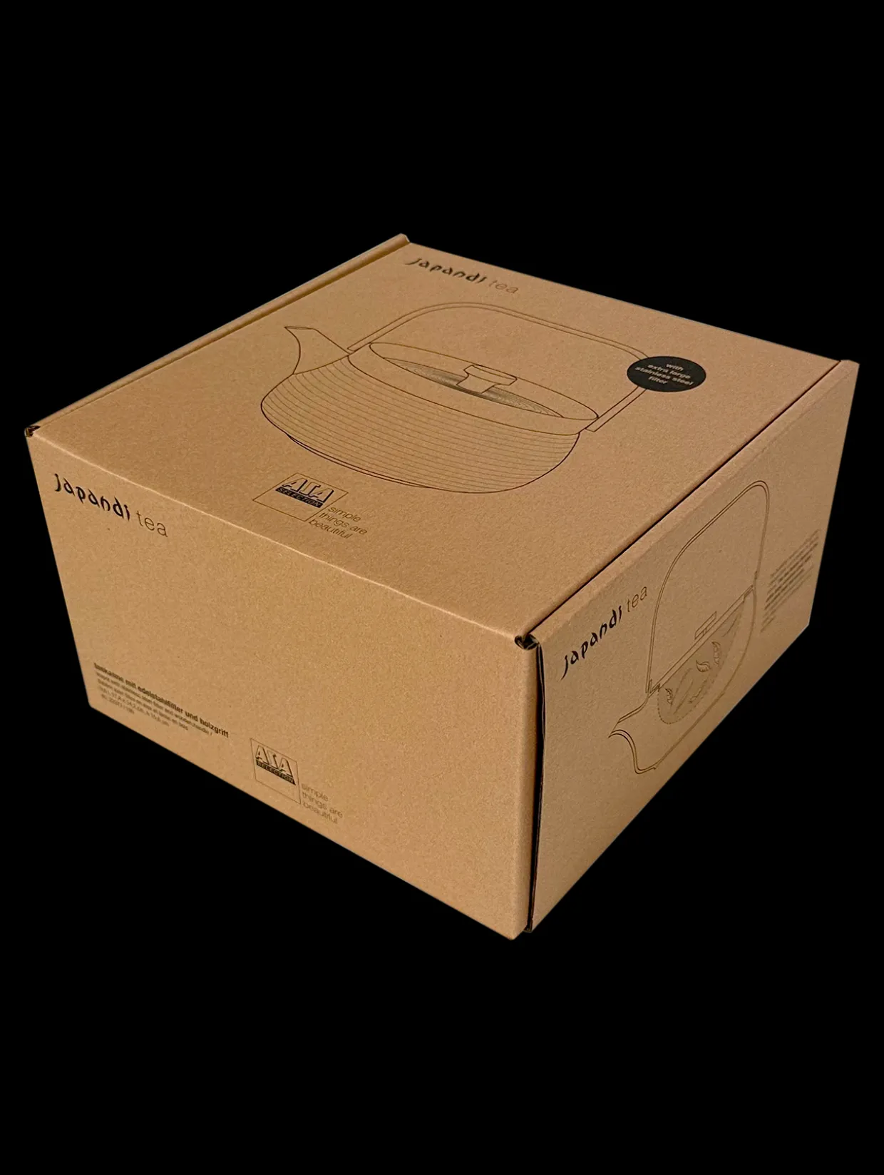 teekanne mit Holzgriff, brown