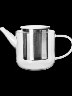 teekanne, mit weißem henkel/deckel