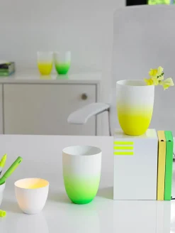 vase/windlicht, gelb